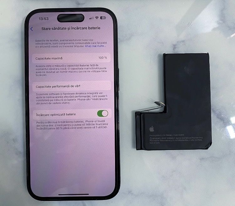 Acumulator OEM NOU  iPhone 12 13 14 15 -Procent 100%-