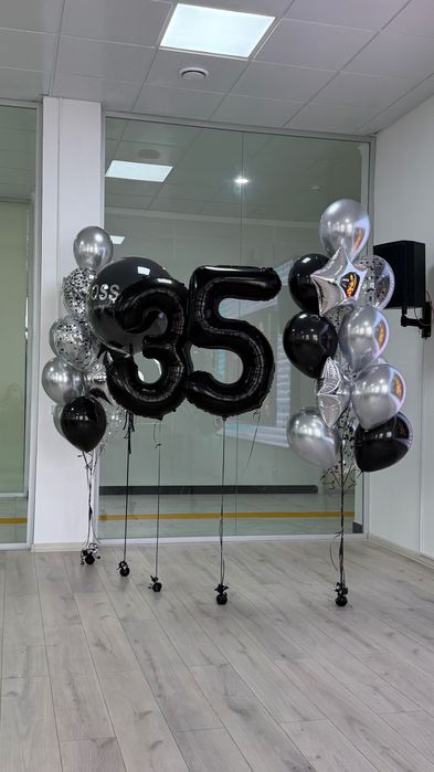 гелиевый шарики. большой букет и цифры