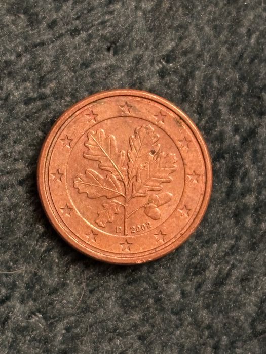 Рядка монета от 1 цент-2002 D