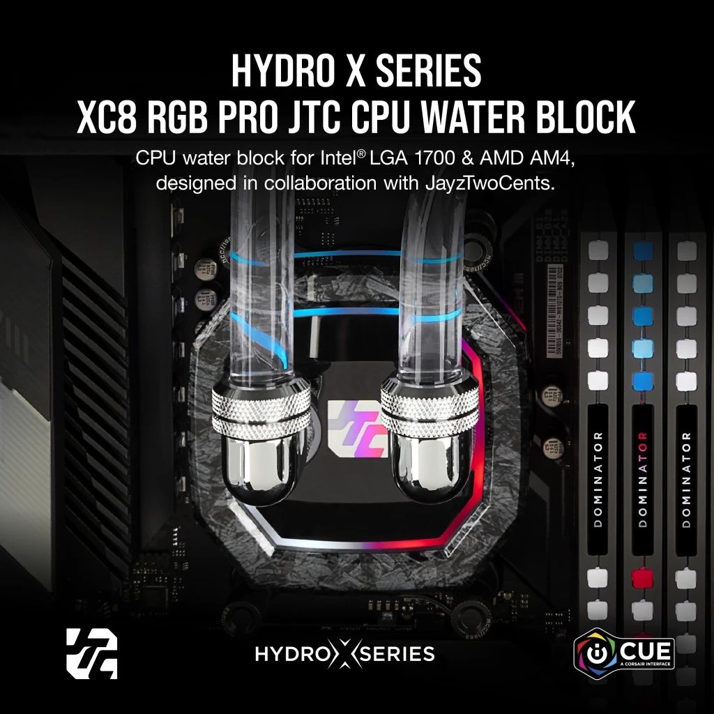 Hydro X Series XC8 RGB PRO CPU Water Block JayzTwoCents Edition AM4