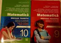 Culegeri de matematica- clasa a IX-a, a  X-a și  5 cărți de metodica