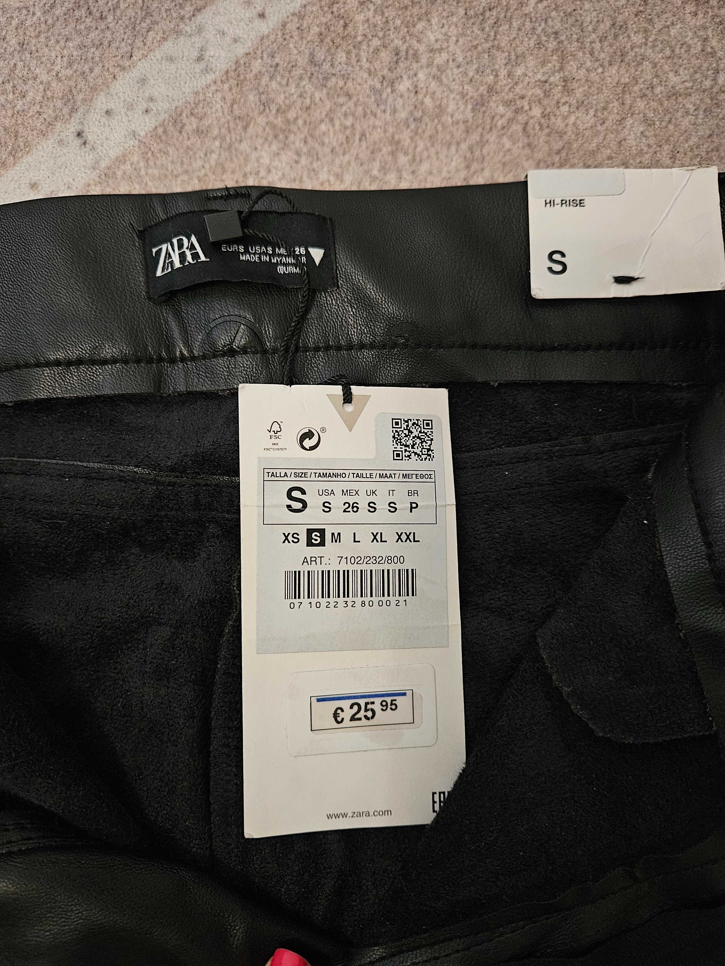 Pantaloni piele Zara