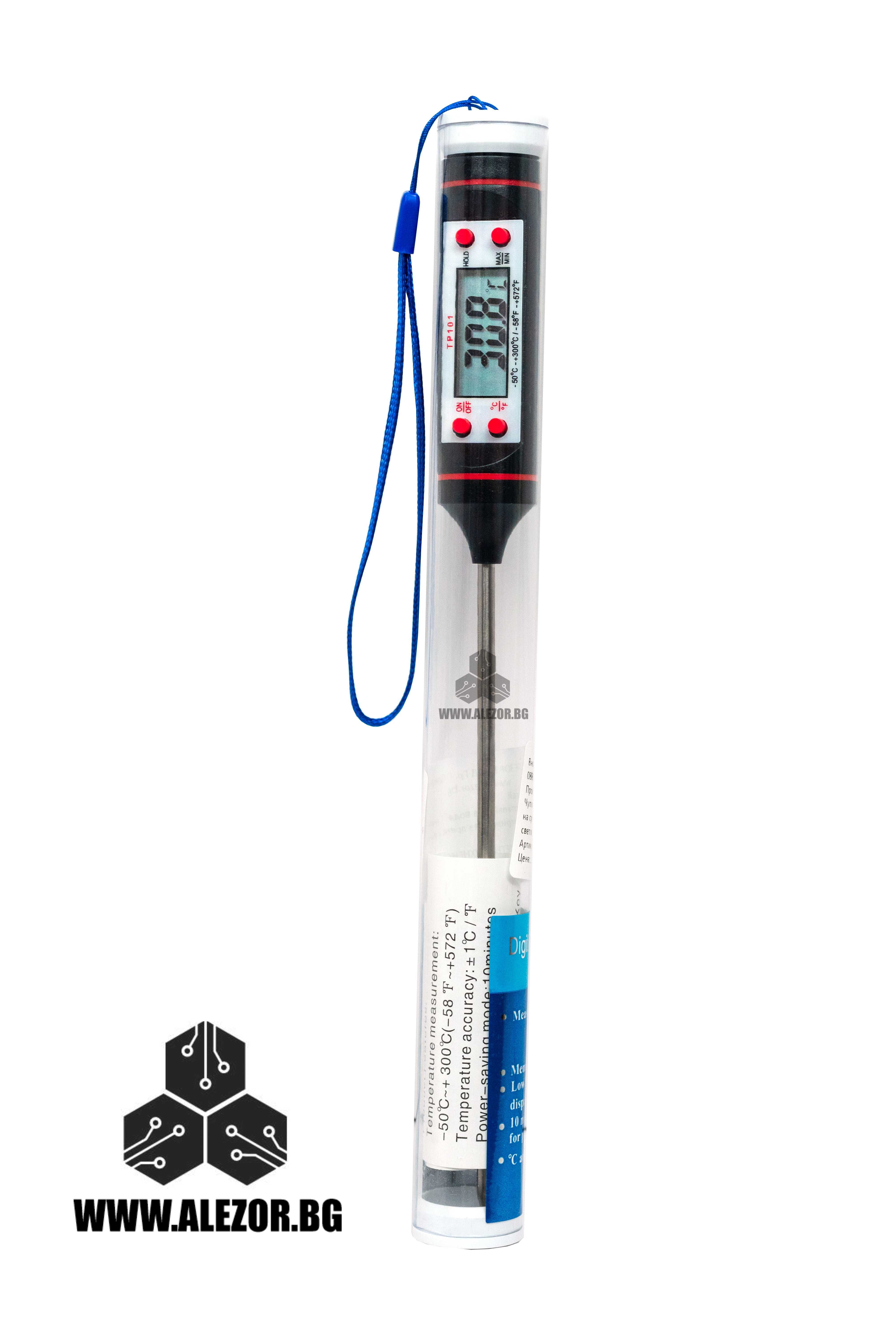 Дигитален кухненски термометър с 14.5 см неръждаема сонда, 20200010