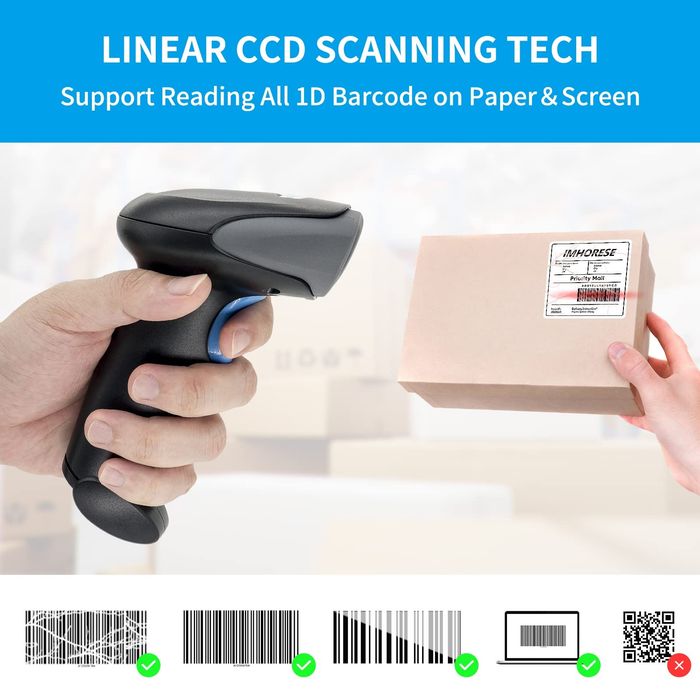 Bluetooth Баркод скенер четец IMHORESE C6150BT - Bluetooth 1D CCD