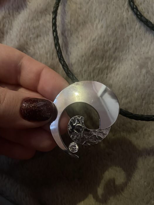 Lantisor din piela natutala si otel inoxidabil