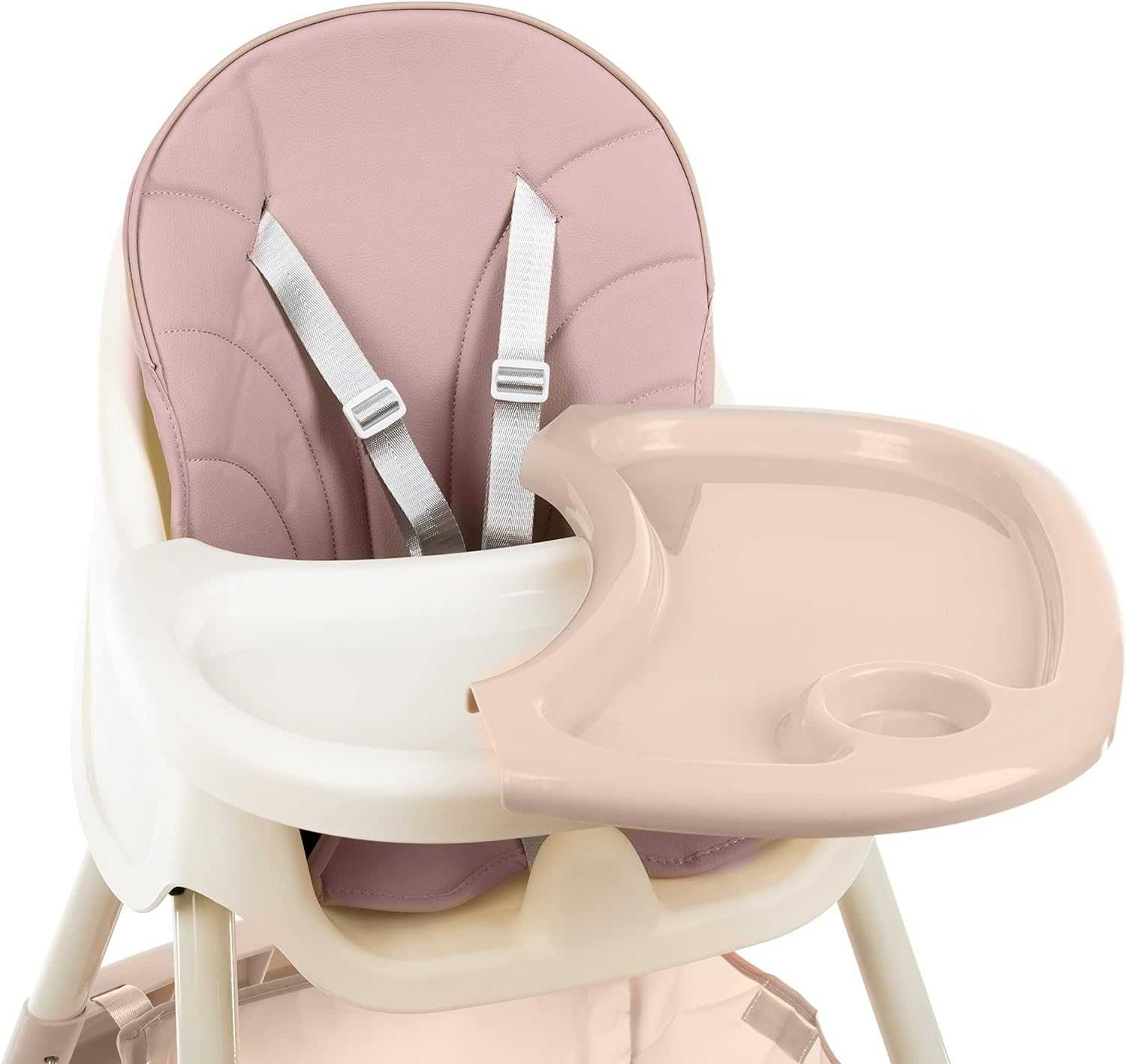 Бебешко столче за хранене, регулируема маса, 5-точкова каишка, розово