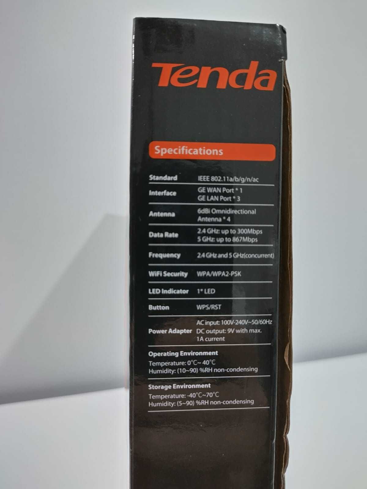 Router Wireless TENDA AC1200 Dual Band 300 + 867 Mbps Gigabit AC8