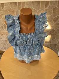 Bluza broderie bumbac Zara