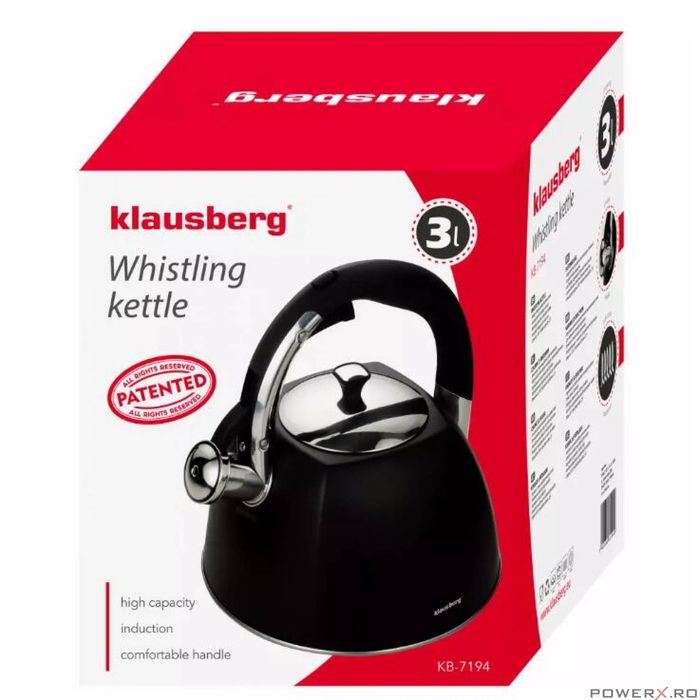 Fierbător tradițional cu fluier fabricat din inox, ceainic 3 litri,