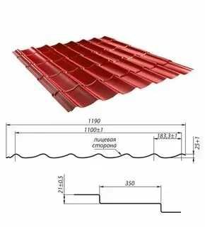 Металлочерепица и Аксессуары от 57,600 м2 0,4 0,45 0,5