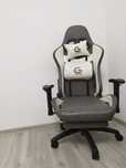 Scaun de gaming,Genator, Alb/gri/negru,uz mediu