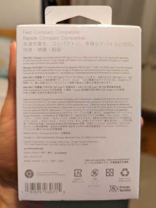 Incarcator Google Pixel 30w, Sigilat, Nou, Original