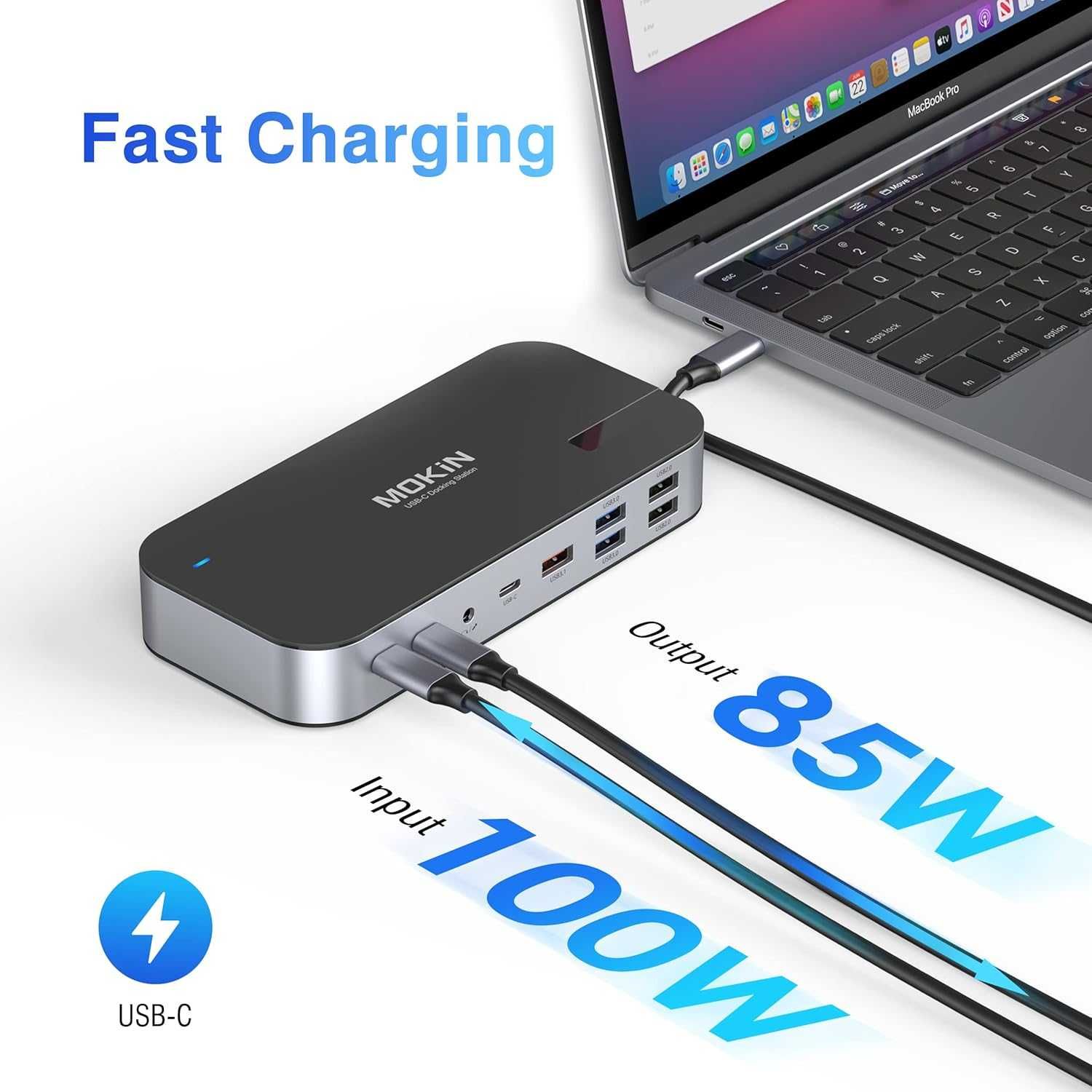 Докинг станция MOKiN за 4 монитора, 16 в 1 USB C с 2 HDMI, DP, 100W...